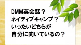 DMM英会話?ネイティブキャンプ?どちらが向いている?